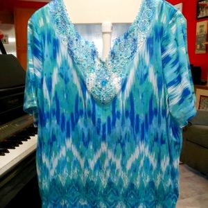 Catherine's Embellished Tunic Top w/lace size 2X